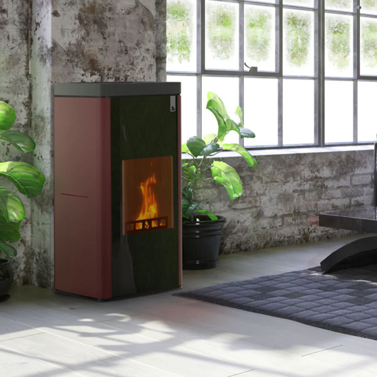Stufa policombustibile Girolami Soft 26 bordeaux 24 kW idro + kit acs - Image 3