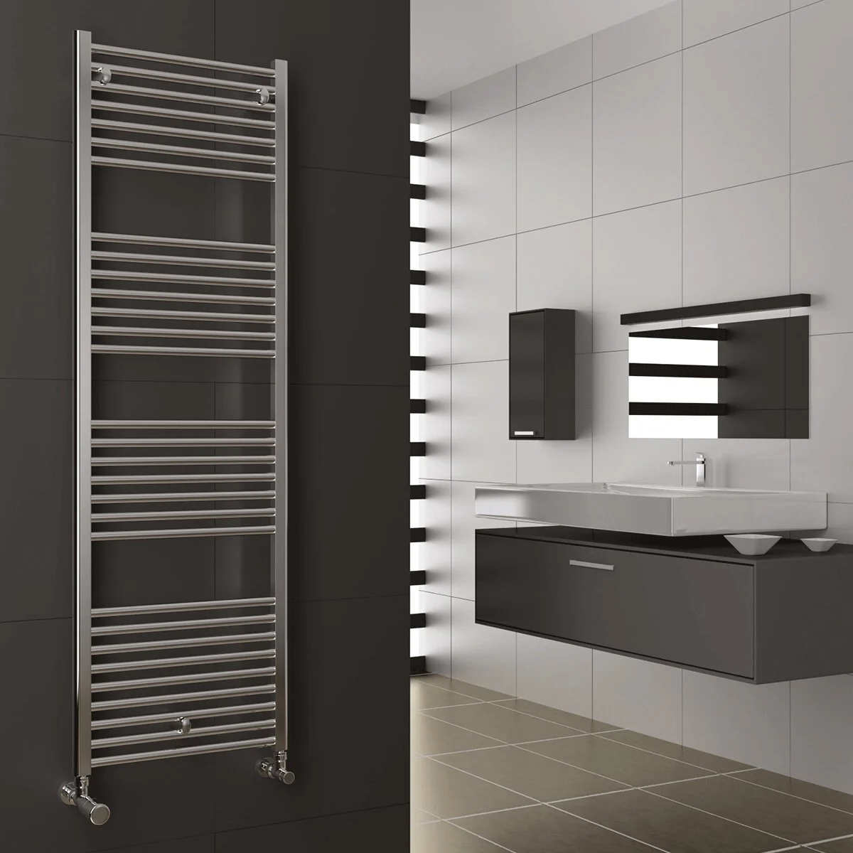 Termoarredo scaldasalviette Cordivari Lisa 22 400x1160 in acciaio Cromato - Image 2