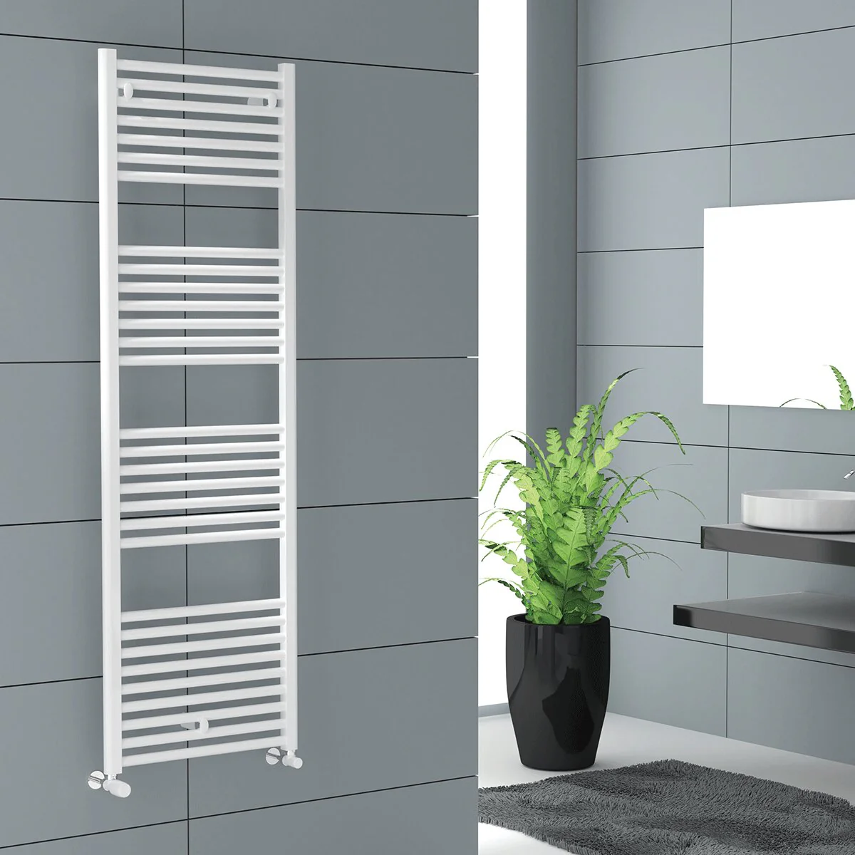 Termoarredo scaldasalviette Cordivari Lisa 22 550x1385 in acciaio Bianco - Image 2