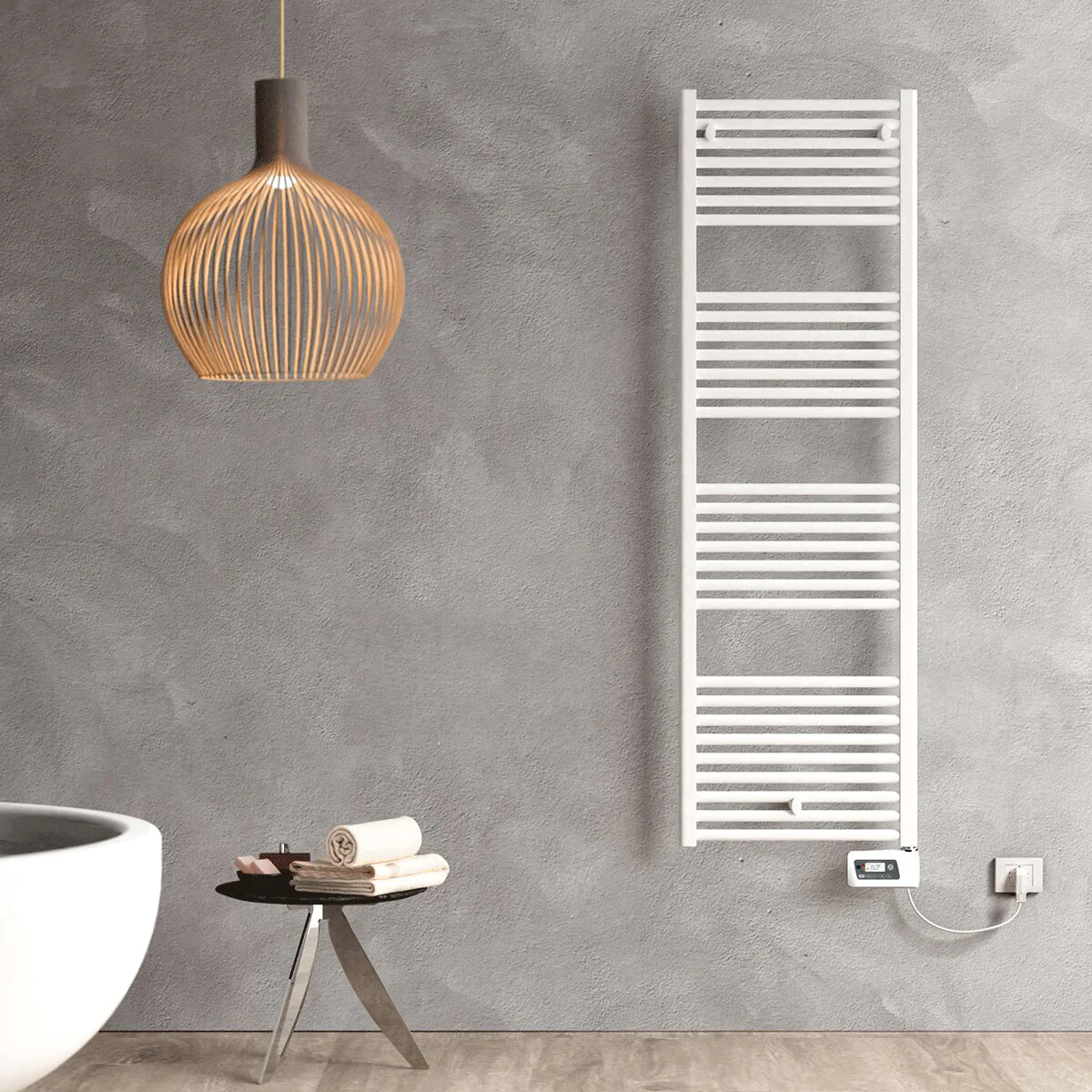 Termoarredo scaldasalviette elettrico Cordivari Lisa 22 500x700 in acciaio Bianco 400 W - Image 2