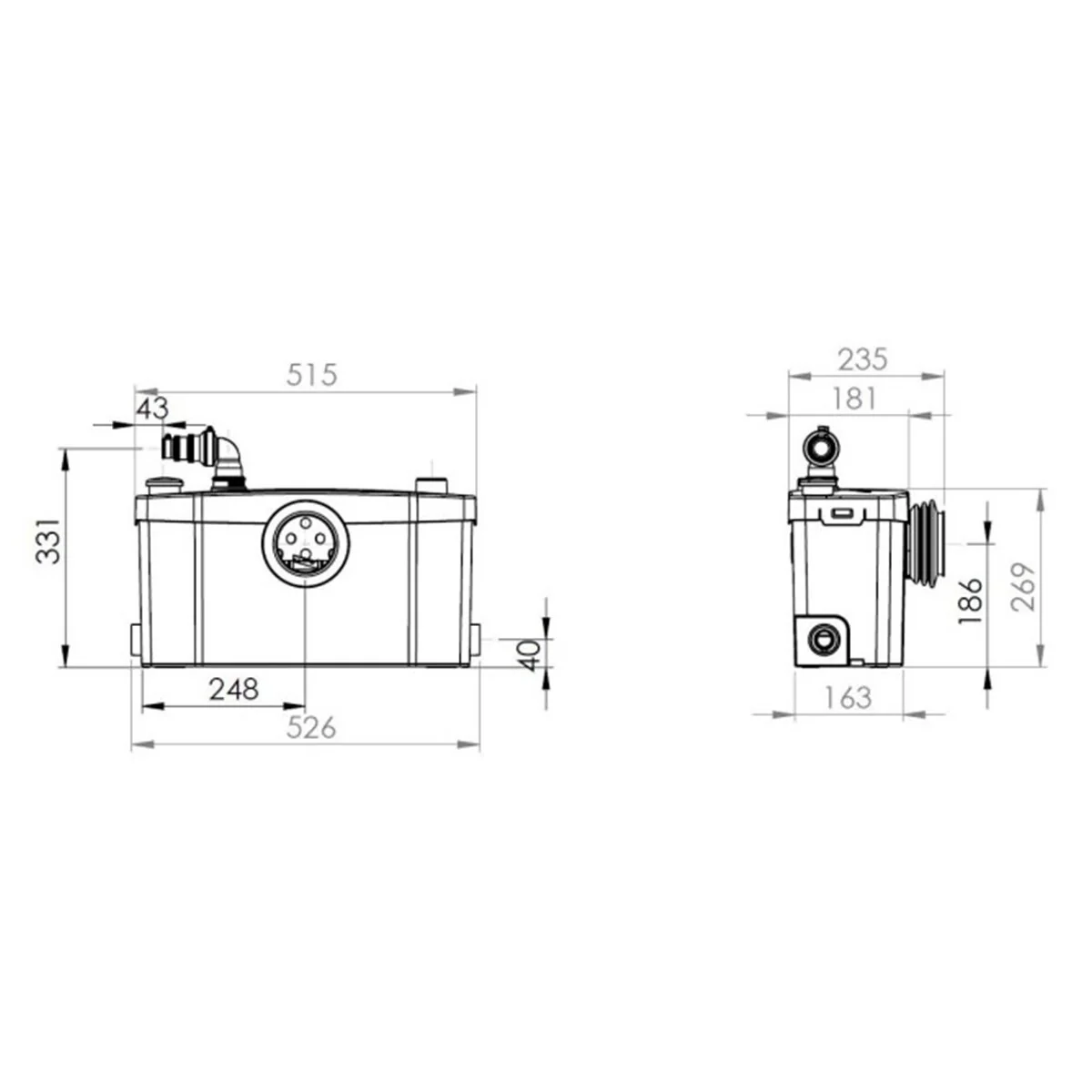 Trituratore WC SFA Saniplus UP - per bagno completo - Image 4